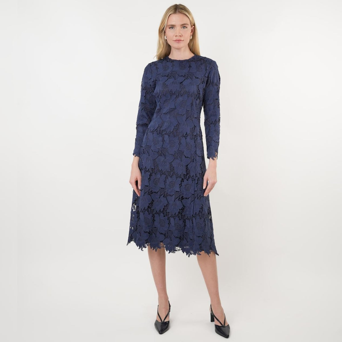 Navy Blue Lace Dress