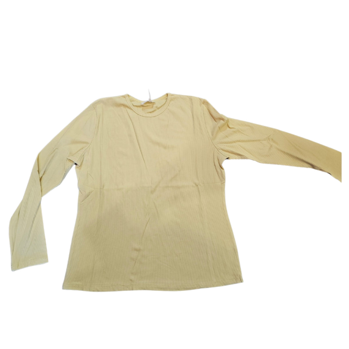 Yellow Micro Ribbed Crew Neck Tee