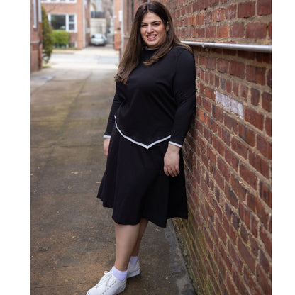 Poise Black Ponti Skirt
