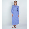Blue Stripe Mock Wrap Dress - The Mimi Boutique