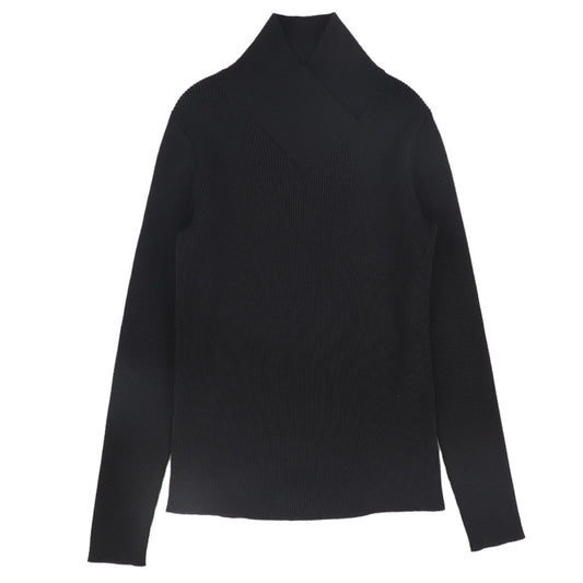 Wrap Neck Sweater Black - The Mimi Boutique
