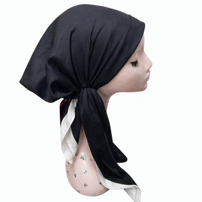 Solid Border Black Headscarf Itsyounique
