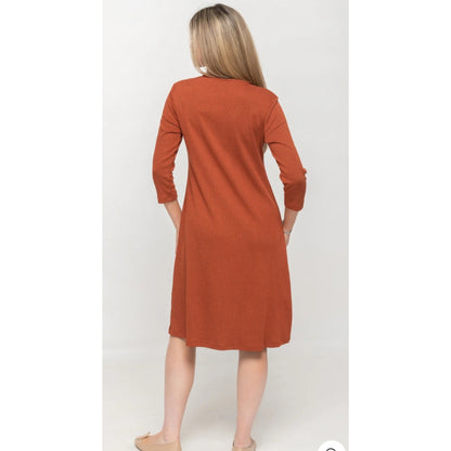 Rust Sweater Zip Dress KMW