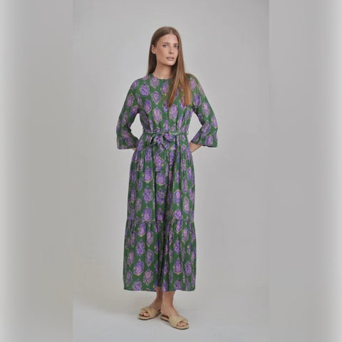 Talia Dress Emerlad Bloom