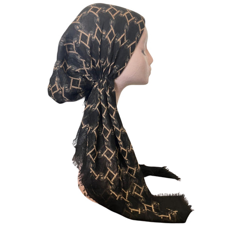 Brushed Square Print Headscarf Dacee