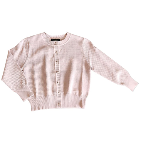 Mauve Crew Neck Textured Cardigan Lilac Teen - The Mimi Boutique