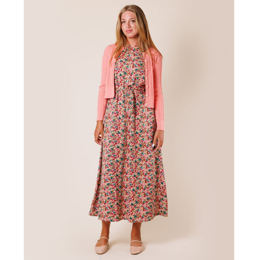 Pink Floral V neck Jumper Dress Lilac Teen - The Mimi Boutique