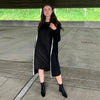 Ribbed Zip Dress Black Align
