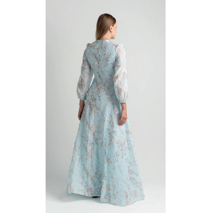 Powder Blue 3D Cherry Blossom Gown Touch - The Mimi Boutique
