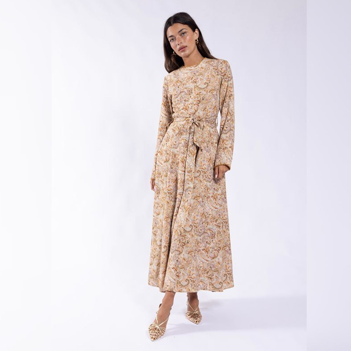 Amber Paisley Beaded Detail Dress