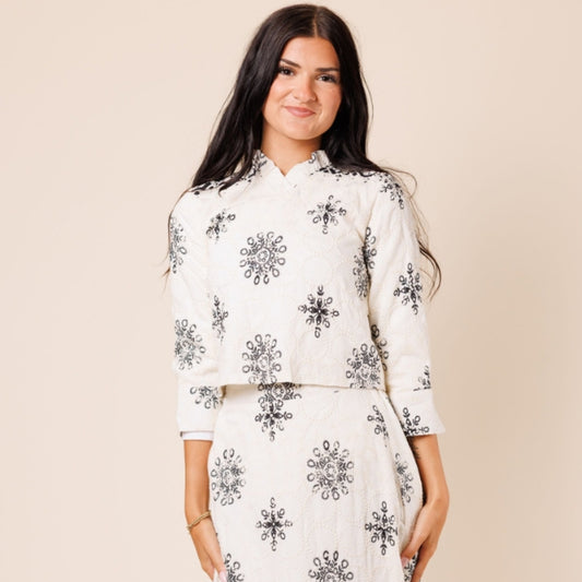 Embroidered Top Lilac Teen - The Mimi Boutique