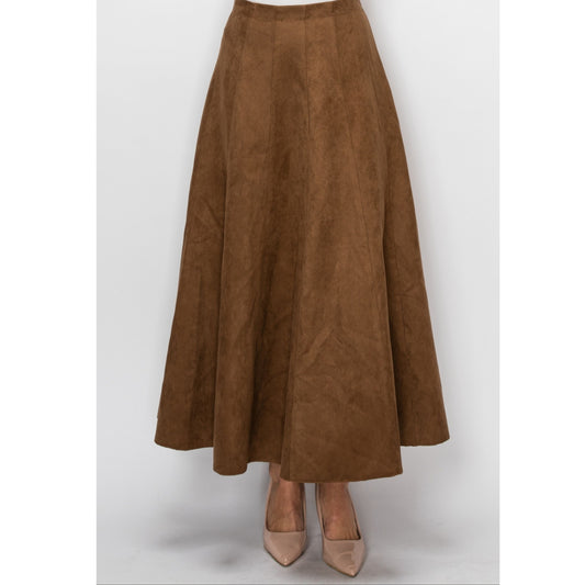 Camel Suede Skirt Yal