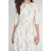 Smocked Shoulder Dress White Floral