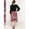 Satin Asymmetrical Floral Skirt