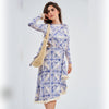 Blue Lapis Loose Basic Dress with Wrap DF