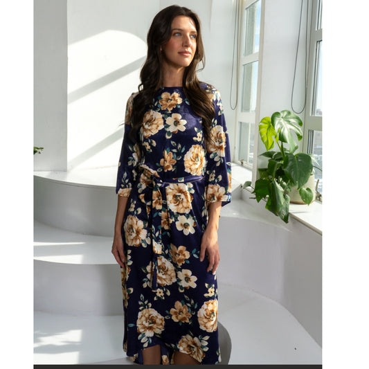 Freya Dress Navy Floral - The Mimi Boutique