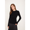 Basic Sweater Rib Top Black Valour