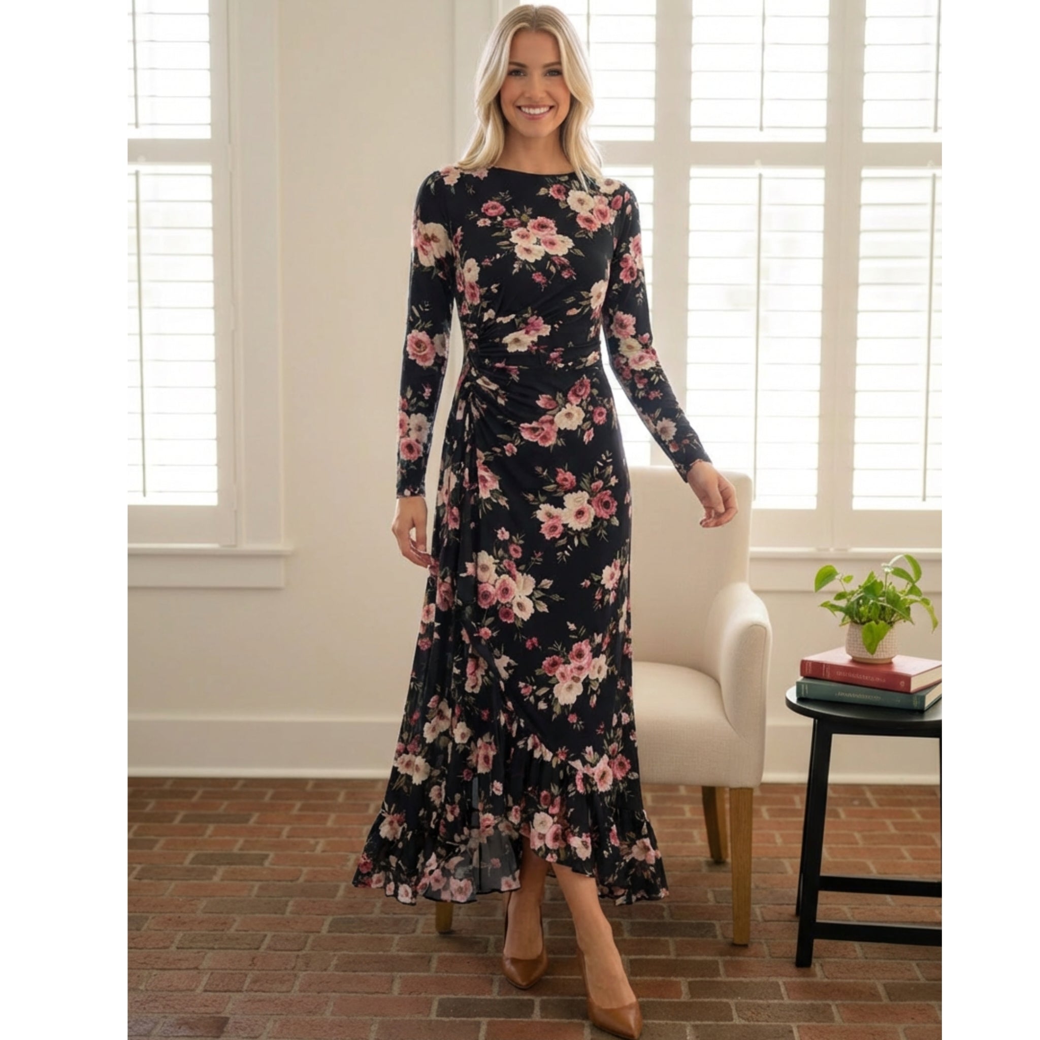 janet midi dress Janet Floral Midi Dress Blue by Girl In Mind