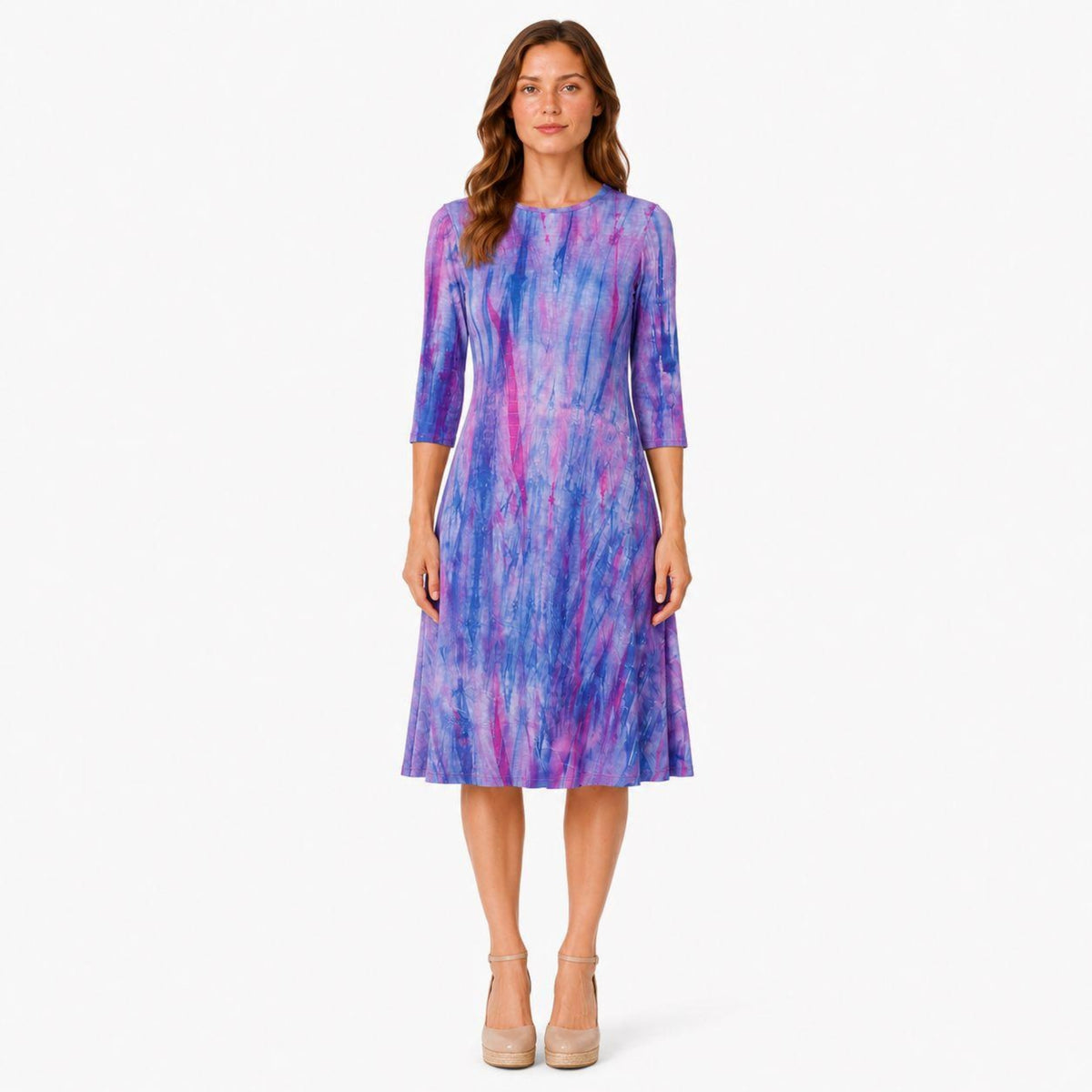 Penny Dress Blue Hot Pink Tie Dye