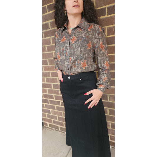 Nora Olive Lurex Blouse