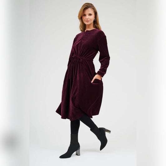 Velvet Lia Dress Bordeaux DF - The Mimi Boutique