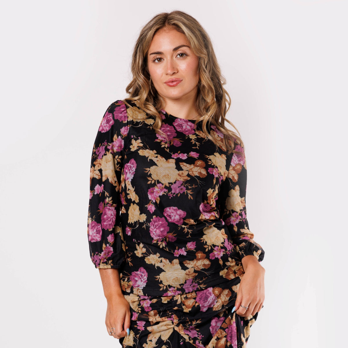 Purple Puff Sleeve Mesh Top - The Mimi Boutique