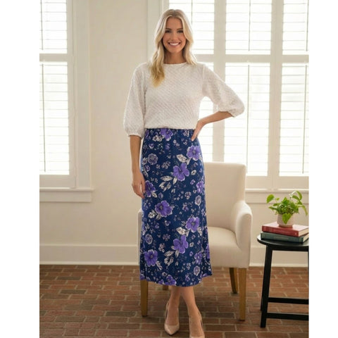 Cosmo Skirt Navy Floral