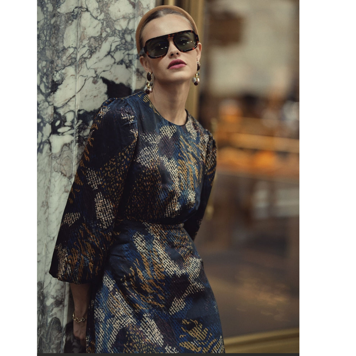 Becca Dress Navy Abstract Adina LV