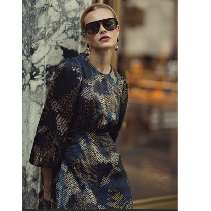 Becca Dress Navy Abstract Adina LV