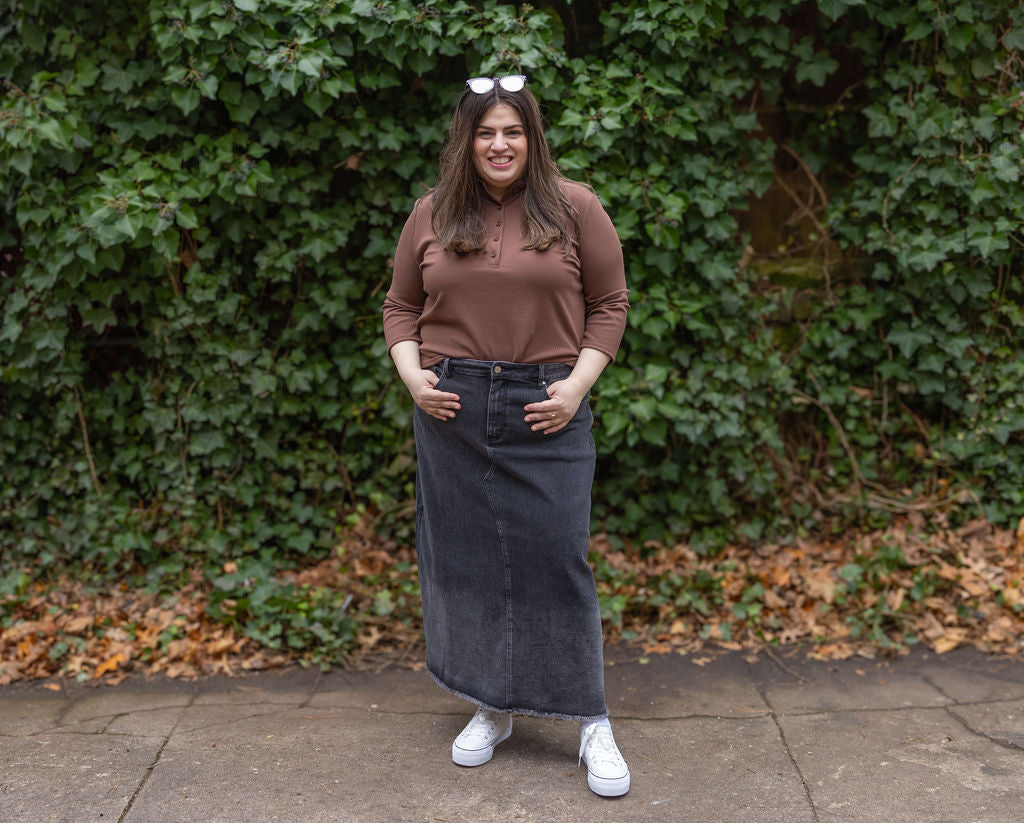 Finesse Ombre Denim Maxi Skirt