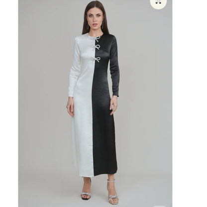 Noir Blanc Duality Black & White Dress