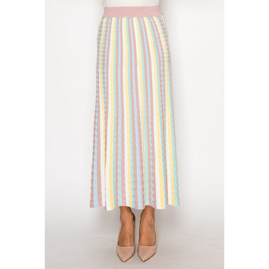 Sorbet Stripe Midi Skirt