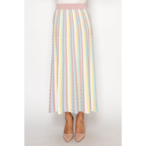 Sorbet Stripe Midi Skirt