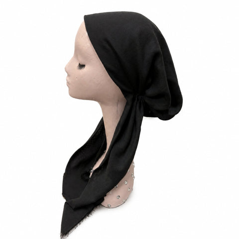 Black Herringbone Pre-Tied Scarf Atifa