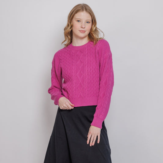 Violet Cable Sweater - The Mimi Boutique