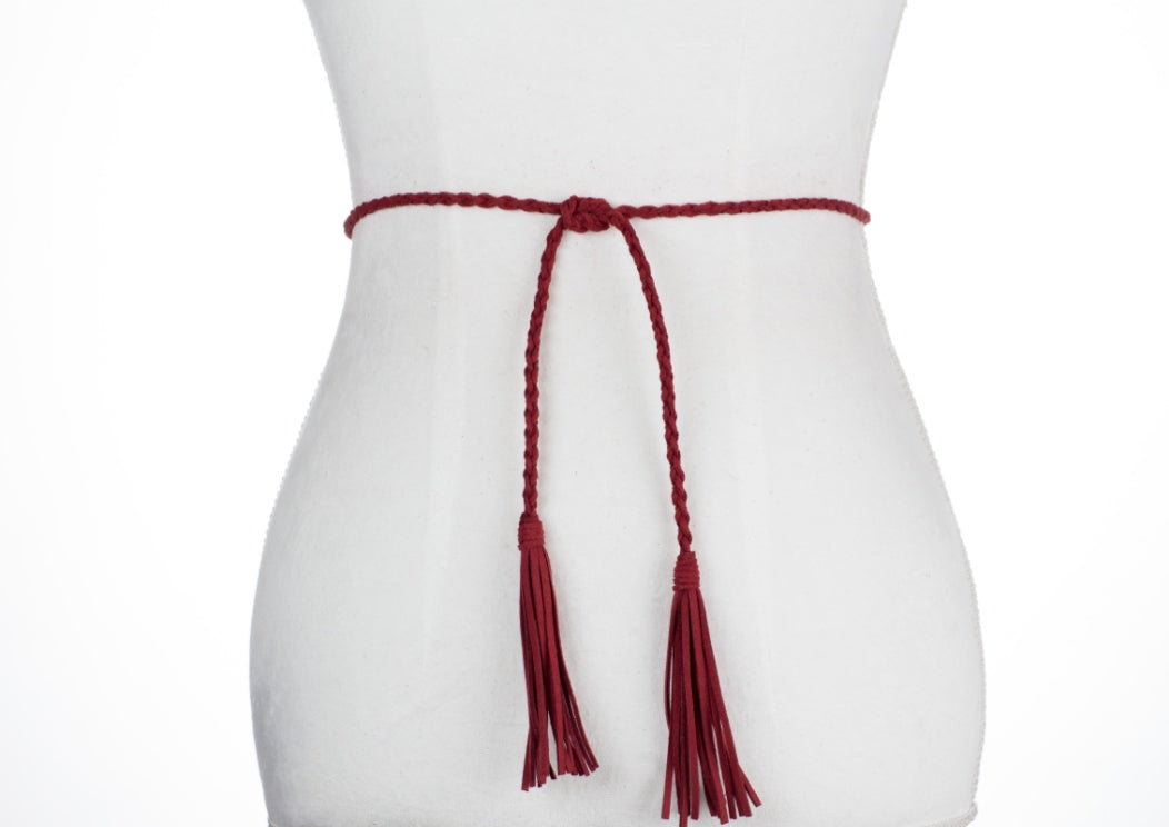 Suede Braided Tassel Belt - The Mimi Boutique