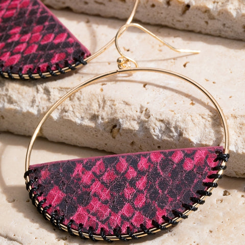 Snake print Hoop Earring - The Mimi Boutique