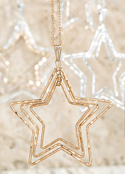 Star Pendant Long Chain Necklace - The Mimi Boutique