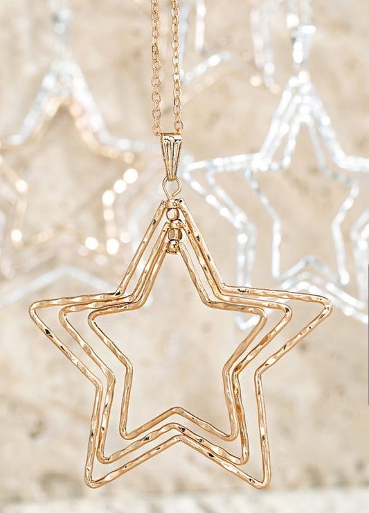 Star Pendant Long Chain Necklace - The Mimi Boutique