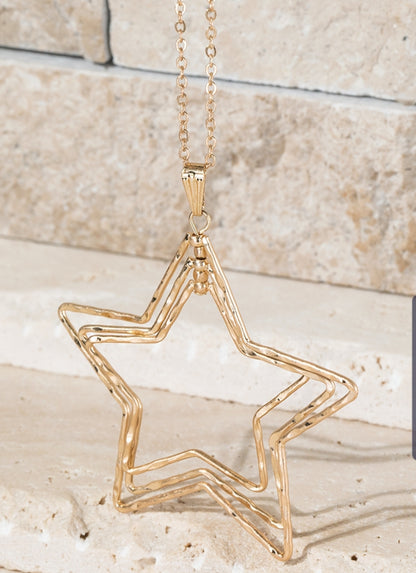 Star Pendant Long Chain Necklace - The Mimi Boutique