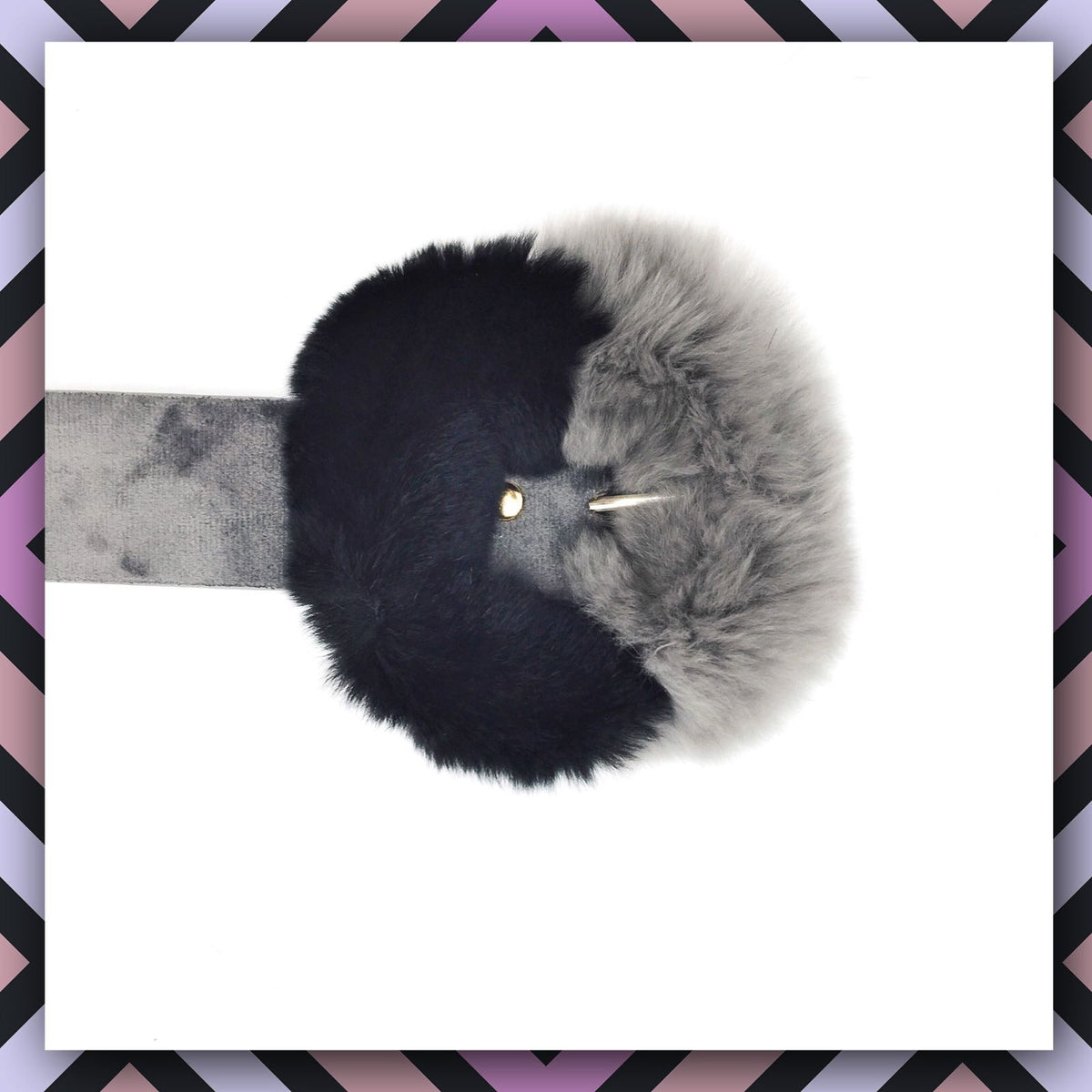Two Toned Fur Pom Fur Belt - The Mimi Boutique