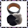 Two Toned Fur Pom Fur Belt - The Mimi Boutique