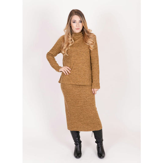 Turtleneck Sweater Set: Mustard - The Mimi Boutique