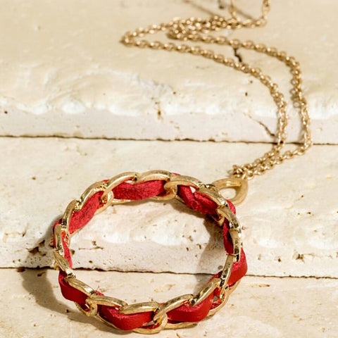 Red Circle Necklace - The Mimi Boutique