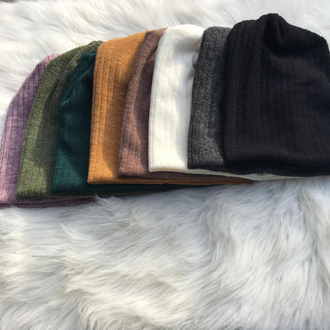 Sweater Ribbed Beanies - The Mimi Boutique