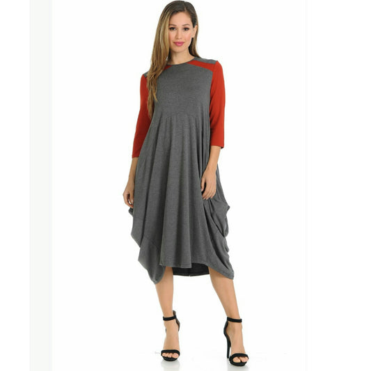 Draped Colorblock Dress - The Mimi Boutique