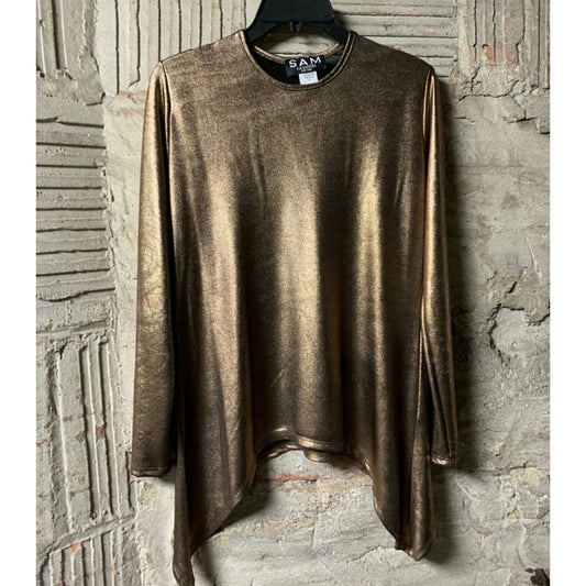 Wave Top-Metallic Gold - The Mimi Boutique