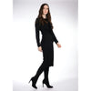 Boho Velour Dress: Black/Gold Trim - The Mimi Boutique
