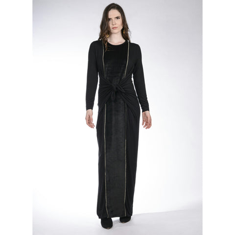 Maxi Boho Velour: Black/Gold - The Mimi Boutique