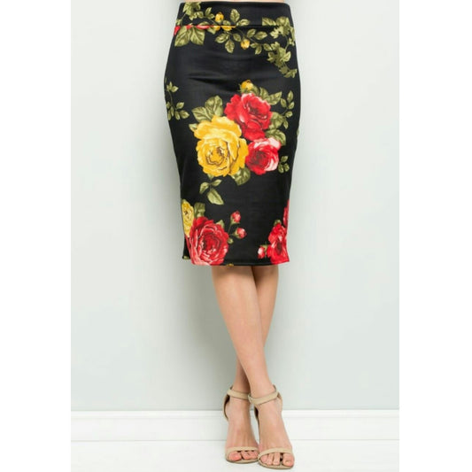 Floral Pencil Skirt - The Mimi Boutique